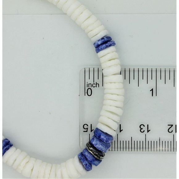 GENUINE WHITE CORAL BRACELET heishi beads 7 1/2" - Picture 5 of 6